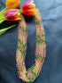 Layered white ,Pastel Pink and green Beaded Mala