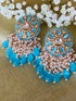 Powder Blue Kundan and stone earrings