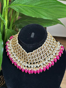 Pachi Kundan Choker with Pearls and Pink stone