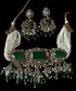 Victorian Necklace Set with Emerald, CZ Diamond, and Pearl Choker