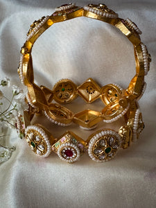 Designer Kada - Gold and Pearls