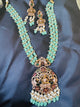 Pastel Green Bead Victorian Diamond Neckpiece-Lakshmi