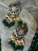 Green Bead Victorian Diamond Temple Neckpiece-Krishna