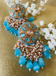 Powder Blue Kundan and stone earrings