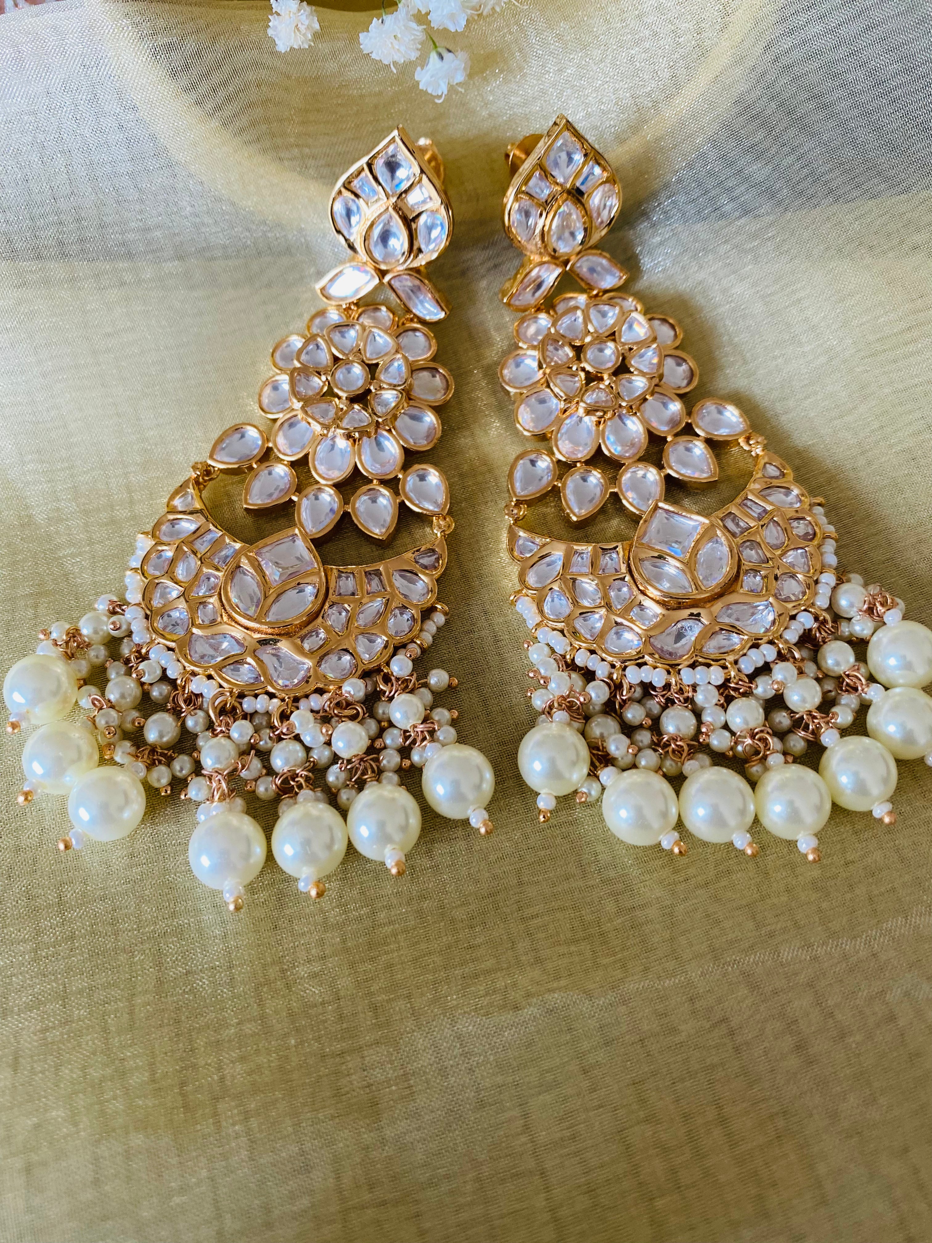 Long 2025 kundan earrings