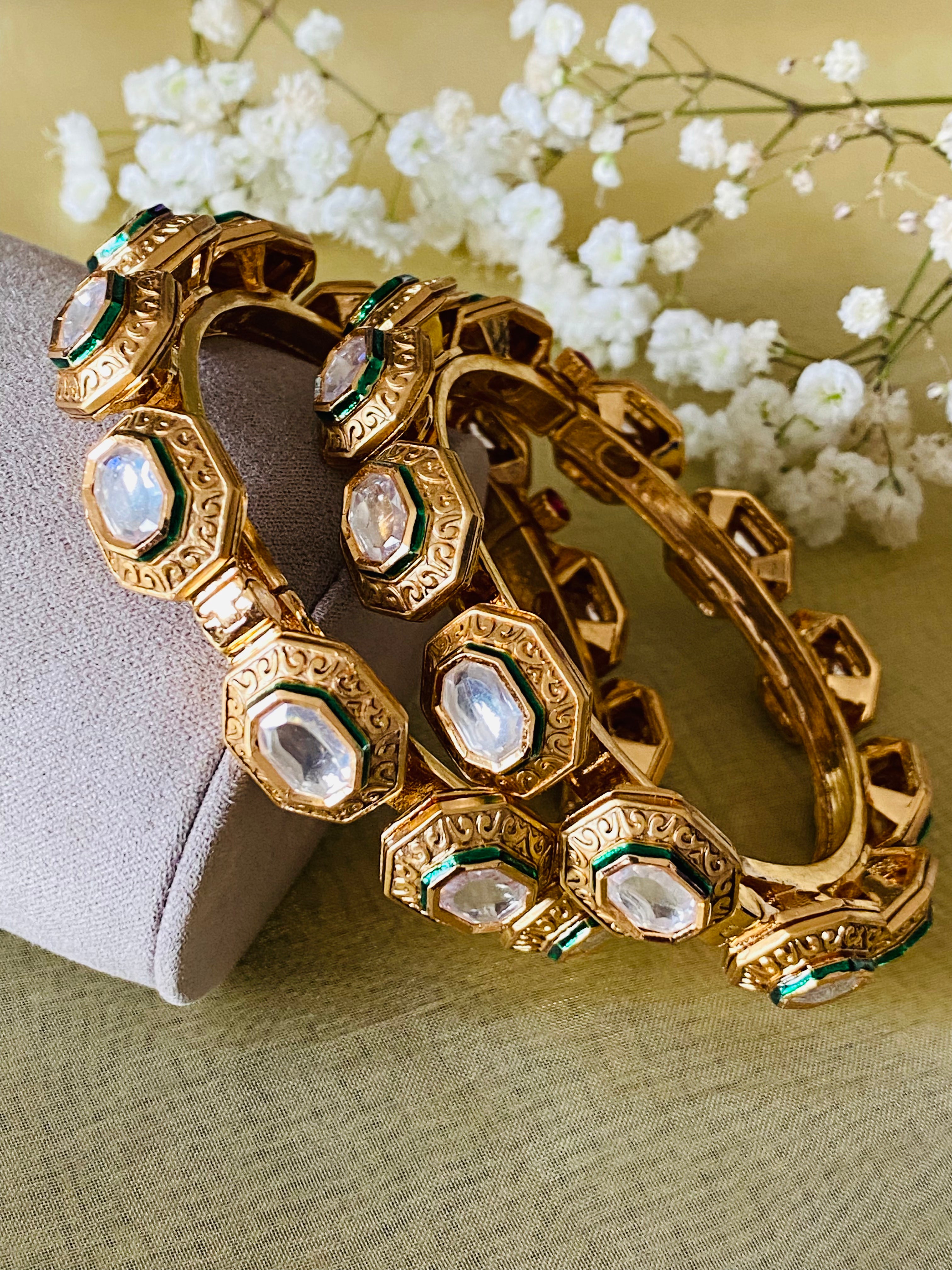 Kundan polki best sale bangles