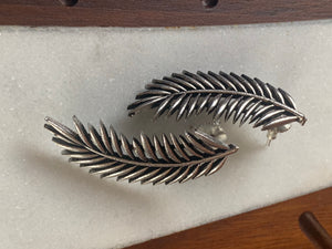 Leaf german silver earrings