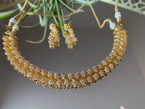 Two Layer  Star American Diamond  neckpiece