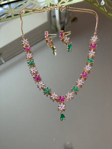 Star Ruby and Green Necklace