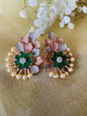 Floral Emerald Rose Gold Earrings