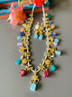 Multicolour long Necklace with Earrings