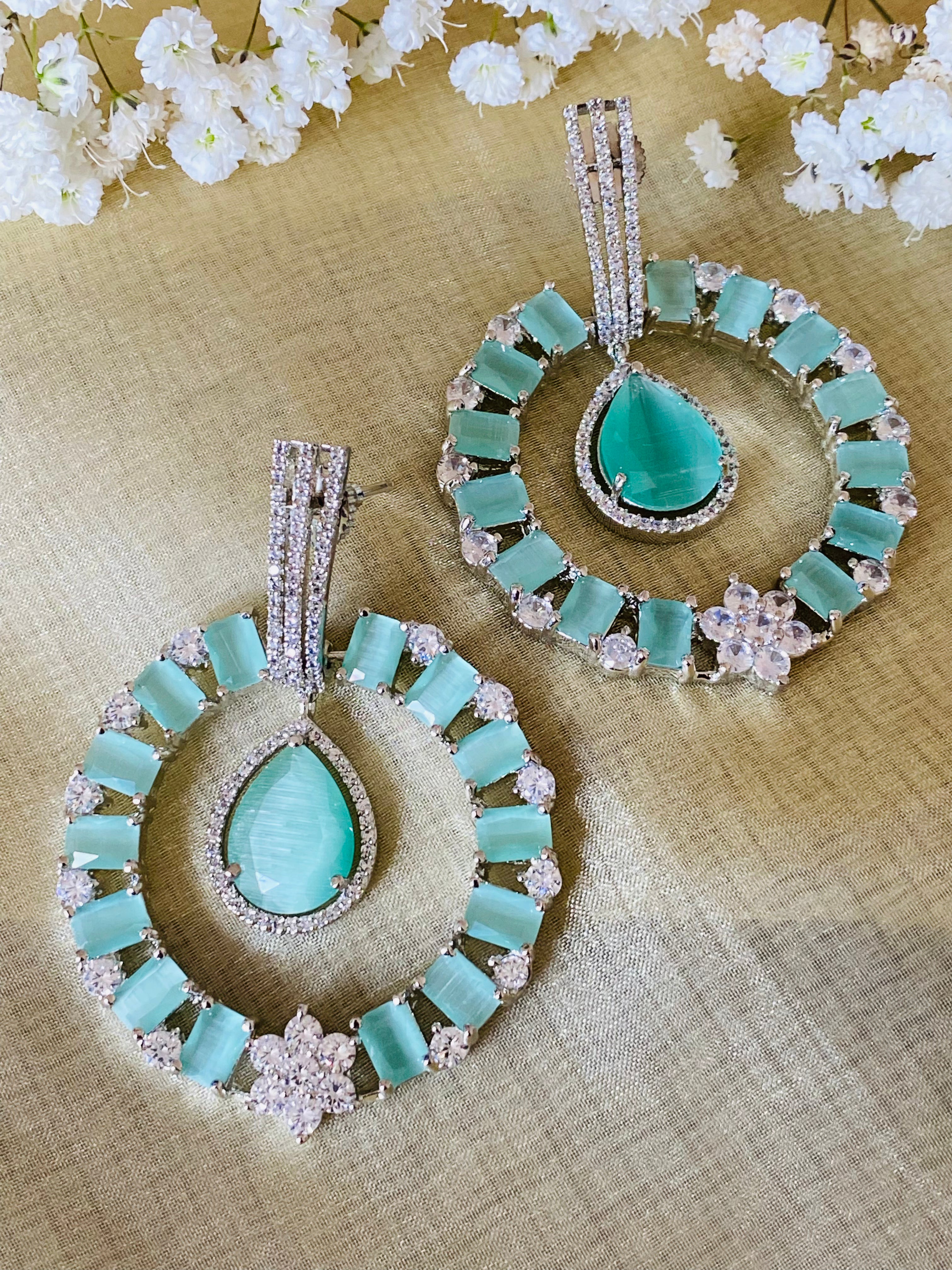 Round 2025 stone earrings